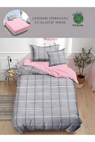 naniland.ro Duvet Cover Set 1 Person 4 Pieces with Stretchy 155x200 cm, Model...