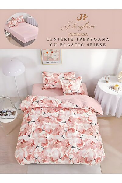 naniland.ro Duvet Cover Set 1 Person 4 Pieces with Stretchy 155x200 cm, Model...