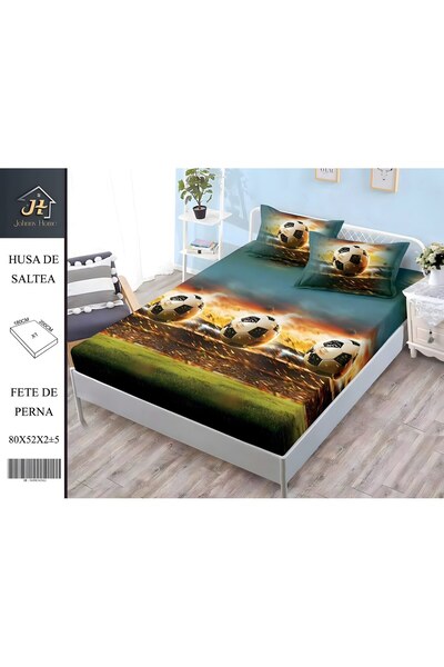 naniland.ro Husă de Pat Finet 2 Persoane 3 Piese cu Elastic 180x200 cm, Model...