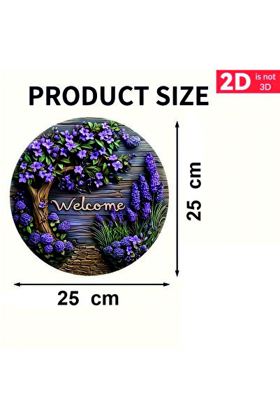 YALOVA SHOP UV Baskı Modern Ve Şık Kapı Süsü Welcome Kapı Süsü Tablosu