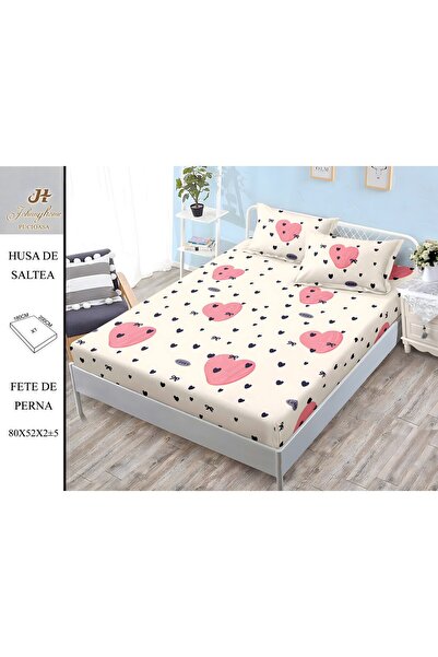 naniland.ro Husă de Pat Finet 2 Persoane 3 Piese cu Elastic 180x200 cm, Model...