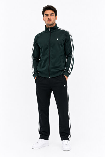 TRENDHİLL Men's Cotton Tracksuit Set Green- 201550