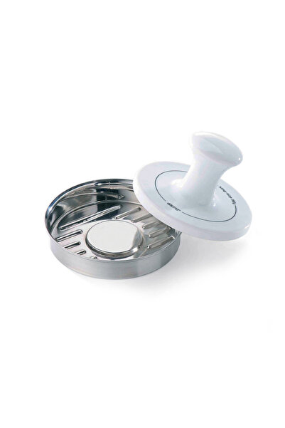 GEFU Presa pentru burgeri din inox si portelan Spark Gefu, 7,8 cm, argintiu/alb