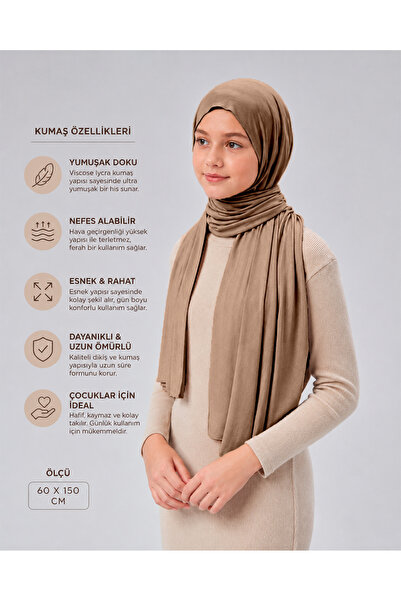 Sonbaharmoda Şal din bumbac pieptănat pentru fete, viscoză Lycra, 60x150 cm, ...