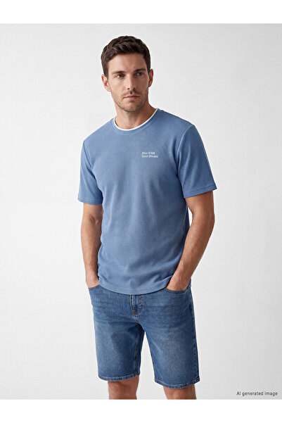 LC Waikiki Ανδρικό T-shirt με στρογγυλή λαιμόκοψη και στάμπα