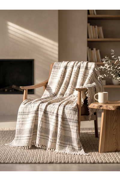 Tabu Home Piqué cu dungi gri muselină – 4 straturi