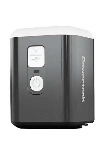 POWERTECH μίνι τρόμπα PT-1554 με φακό, 5W, επαναφορτιζόμενη, μαύρη