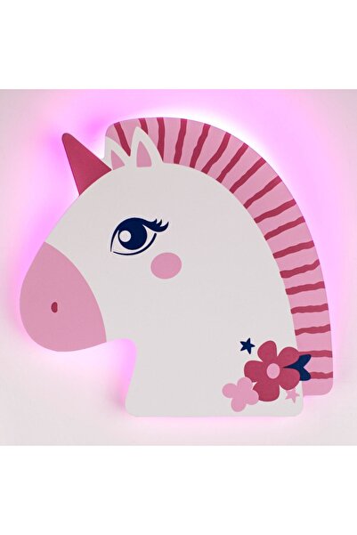 Z Store Lampă de perete LED Unicorn - Roz și Alb, 23.5x23cm