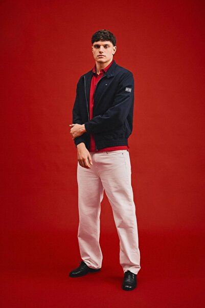 Tommy Hilfiger Erkek Normal Kalıp Dik Yakalı Fermuarlı Logo Detaylı Lacivert ...