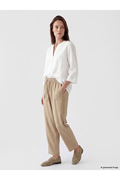 LC Waikiki Lcw Grace Beige Women's Elastic Waist Pants