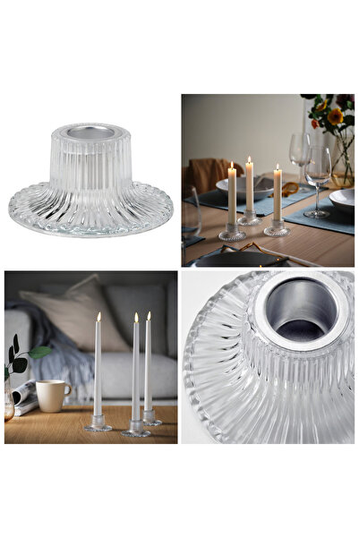 IKEA Finsmak 4x8 cm Cam Şamdan Mumluk