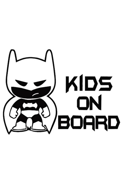 OEM Autocolant decorativ auto  "Copii la bord, Batman ", Negru, 15cm