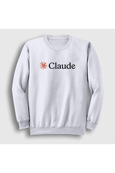 Presmono Unisex White Logo Star Claude Sweatshirt 613365Tt