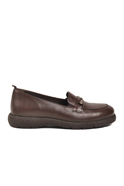 AYAKMOD Pantofi casual de damă din piele naturală maro 44332 Z