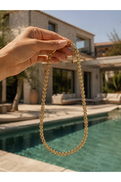 Elliora Jewelry VIP Çelik Kararma Yapmaz Aura Gold Kolye
