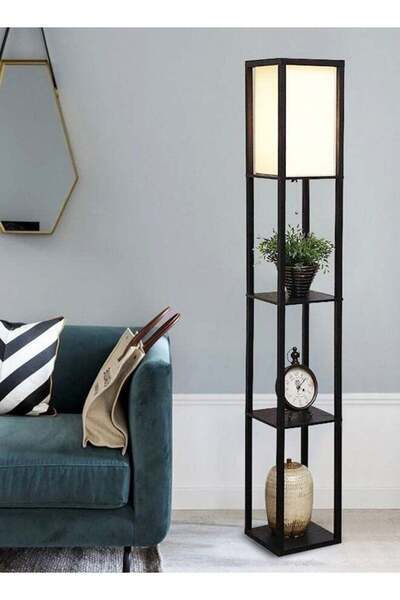 Fashionhome مصباح أرضي بتصميم فاخر للمنزل مع أرفف تخزين متعددة لغرفة المعيشة ...