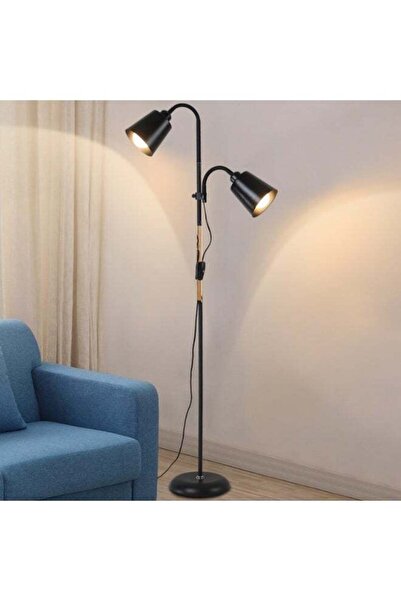Arabest مصباح أرضي LED بتصميم شمالي بسيط، مصباح واقف حديث برأسين لغرفة المعيش...