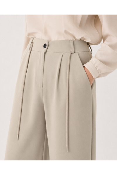 uzhanem Adriana Woven Fabric Palazzo Pants with Elasticated Back Waistband