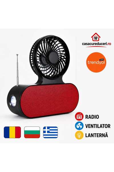 ANY SHOP MARKET Boxă Portabilă Bluetooth 5.0 cu Ventilator, Radio FM, Lantern...