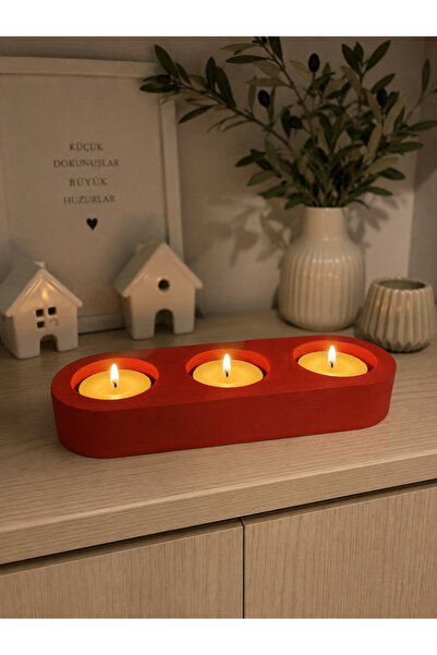 BUBUHOMEDECOR Yapımı 3’lü Mumluk – Dekoratif Tealight Mum Sta