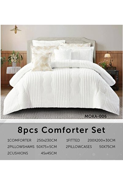 BIET ALMAFROSHAT Nefren Velvet 8 Piece Comforter Set