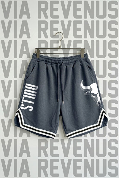 Vordevia Bulls Printed Unisex Vortex Fabric Sports Training Shorts with Strip...