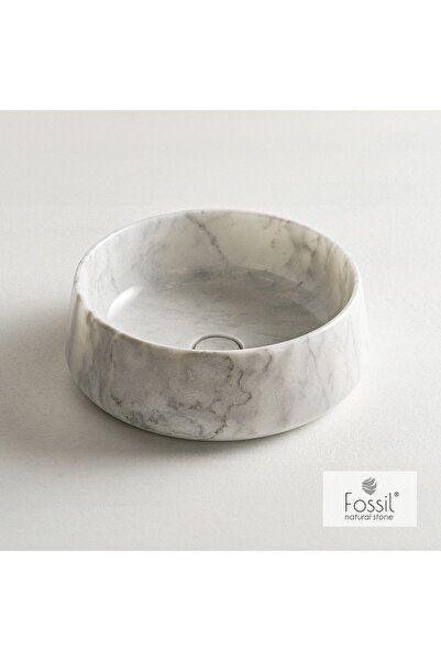 Fossil Opus Επιτραπέζιος Μαρμάρινος Νιπτήρας Ø42εκ Carrara Nuovo
