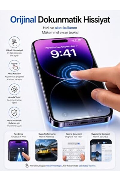 Yıldızan Msa Shop Screen Protector Compatible with iPhone 14 Pro, 6D Ghost Sh...