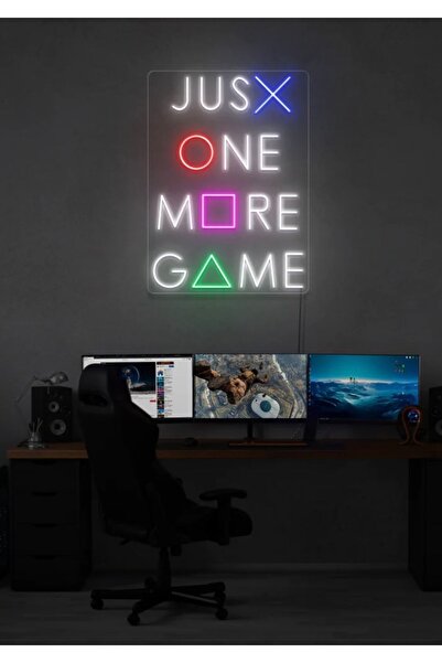 JUST ONE MORE GAME Yazılı Neon Tabela
