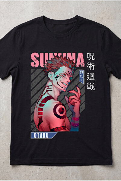 Silkensoul Jujutsu Kaisen Sukuna Anime Printed Standard Cut Unisex Tshirt