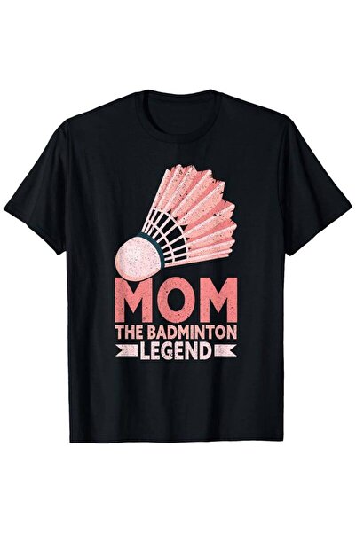 17 seramik تي شيرت Mom The Badminton Legend - تصميم مطبوع عليه شكل الريشة الط...