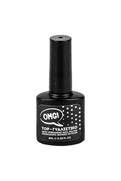 OMG Top coat pentru ojă semipermanentă, 8 ml – luciu intens și protecție de d...