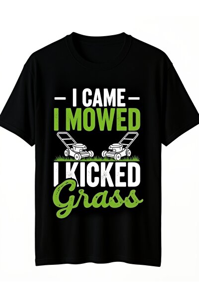 17 seramik تي شيرت رجالي كبير الحجم بتصميم 'Came Mowed I Kicked Grass'، قميص ...