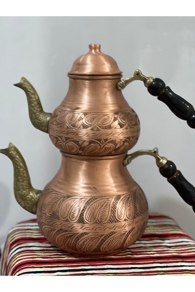 uzunoğlu bakır ürünleri Uzunoğlu Copper Copper Antep Teapot Medium Size