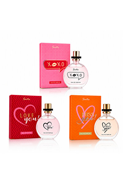 SENTIO Set 3 x 15 ml, Apă de parfum pentru femei, XOXO, Love You! și Miss You...