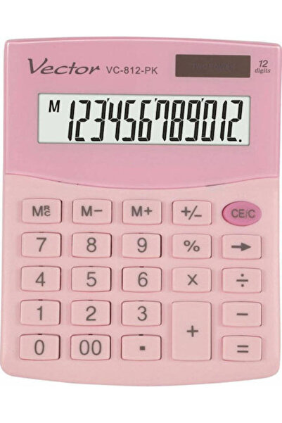 Vector Calculator VC-812 cu 12 cifre, de culoare roz, 1 bucată
