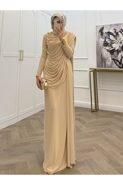 bezenstore PELERİN DETAY SANDY ELBİSE