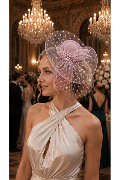 REBORN DESIGN Honeycomb Embroidered Tulle Fabric and Pearl Figured White Colo...
