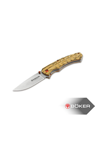 Böker Magnum Red Pupil Paslanmaz Çelik Katlanabilir Ahşap Gövdeli Cep Çakısı
