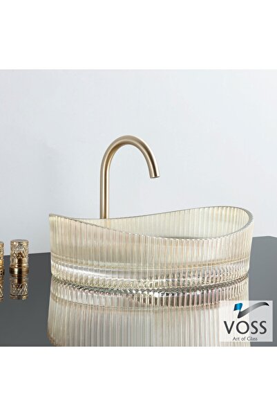 voss Cavo Επικαθήμενος Νιπτήρας Γυάλινος 50x37,5εκ Glass Gold