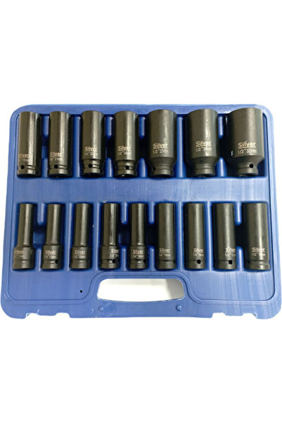 Silver Star Set de chei tubulare de impact 1/2 " 16 piese Argintiu