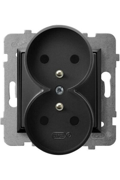 OSPEL Aria Priză electrică dublă neagră