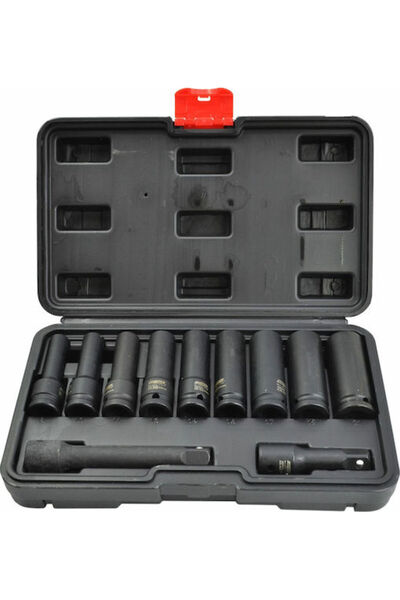 AwTools Set de chei tubulare de impact lungi de 1/2 inch, 11 piese, Black Line