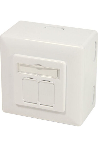 LogiLink Διπλή Εξωτερική Πρίζα Δικτύου RJ45 σε Λευκό Χρώμα NP0124