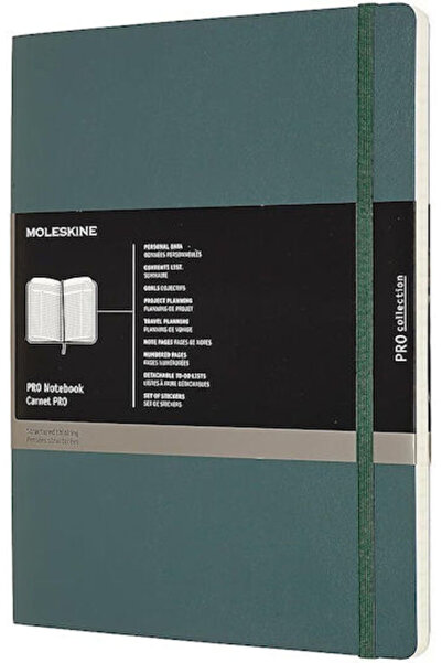 Moleskine Caiet cu copertă moale, 192 de pagini albe, Cod verde: MS-620848