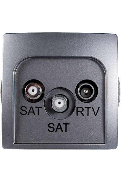 Kontakt-Simon Priză antenă TV, satelit și radio, de bază, culoare argintie WM...