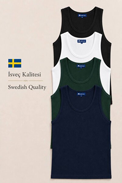 Nord Saga Swedish Quality 4-Piece Terry Fleece Thick Camisole Women's Bluz Ta...