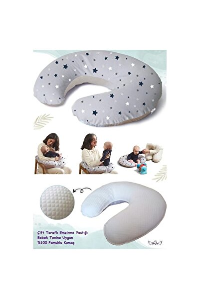 Empressco Double-Sided Cotton Nursing Pillow and Support Cushion Gray High Co...