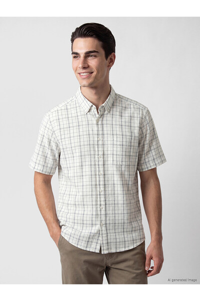 LC Waikiki Nevavm Regular Fit Plaid Men's Shirt with Difference
