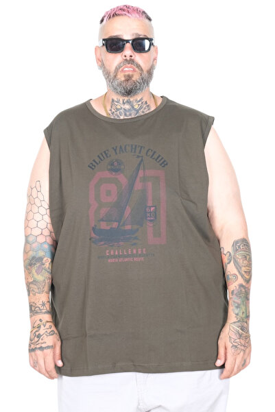 ModeXL Mode XL Μεγάλο Μέγεθος Αθλητικό Μπλουζάκι με στάμπα Mode Marına 26016 ...
